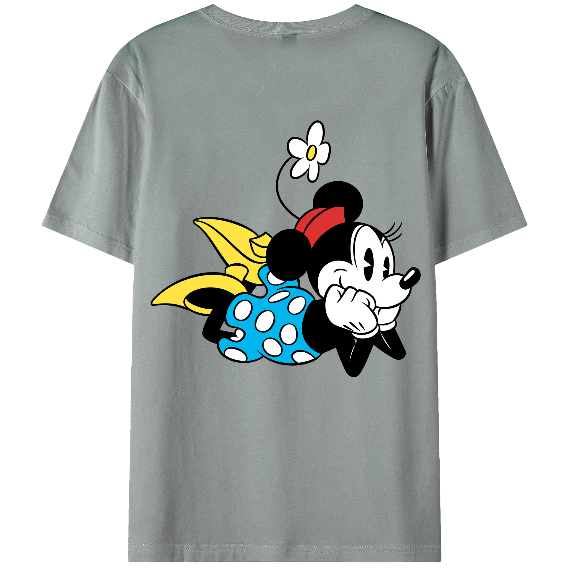 ミッキーマウス Mickey Mouse 綿100％ メンズ半袖Tシャツ（バックプリント） 通気性